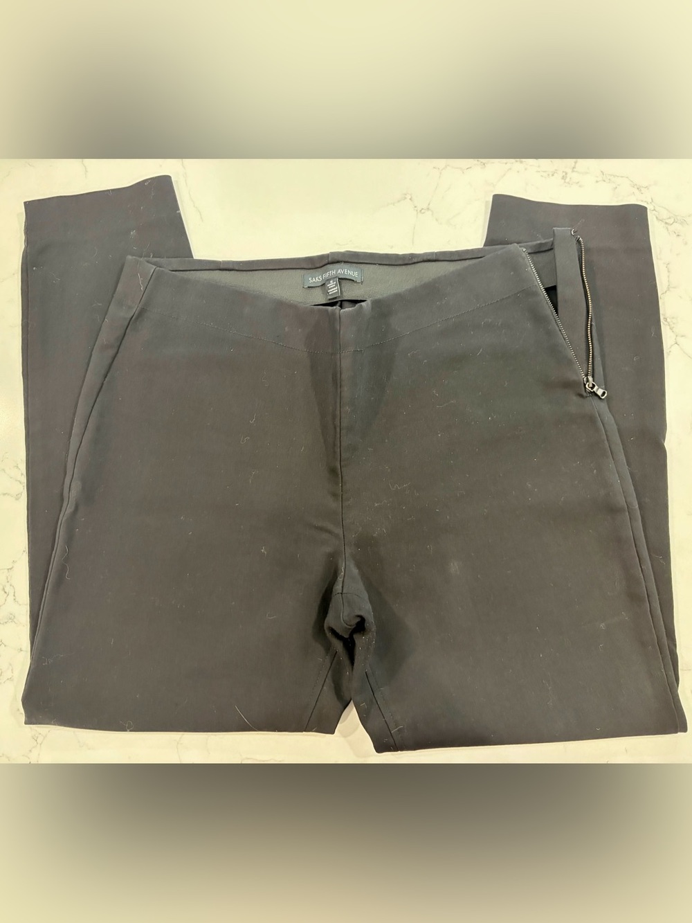 Saks Fifth Avenue Black Straight-Leg Dress Pants